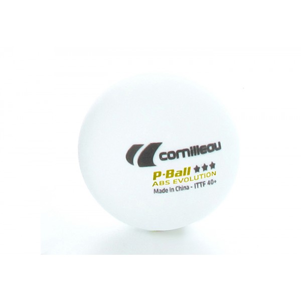 Cornilleau Palline Ping-Pong P-Ball ABS Evolution 3*** ITTF Bianche 3 pz